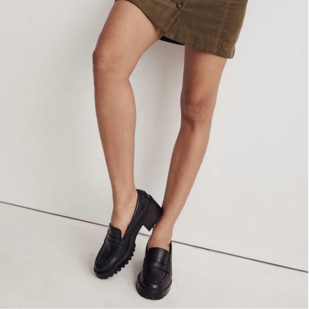 Lugsole Chunky Black Loafers